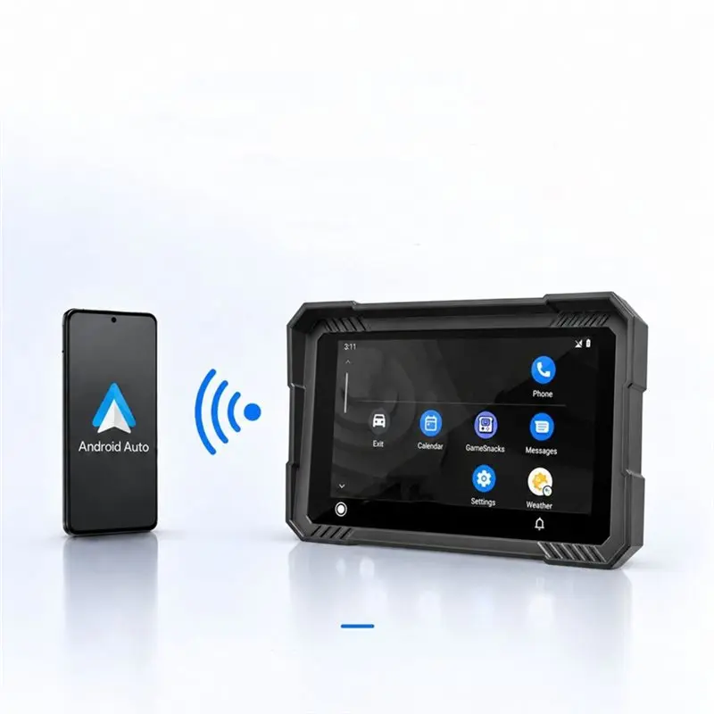 New Arrivals-Wireless 5 Inch Navigation Screen For Motorcycle Carplay Android Auto MP5 Player Waterproof Bluetooth Portable
