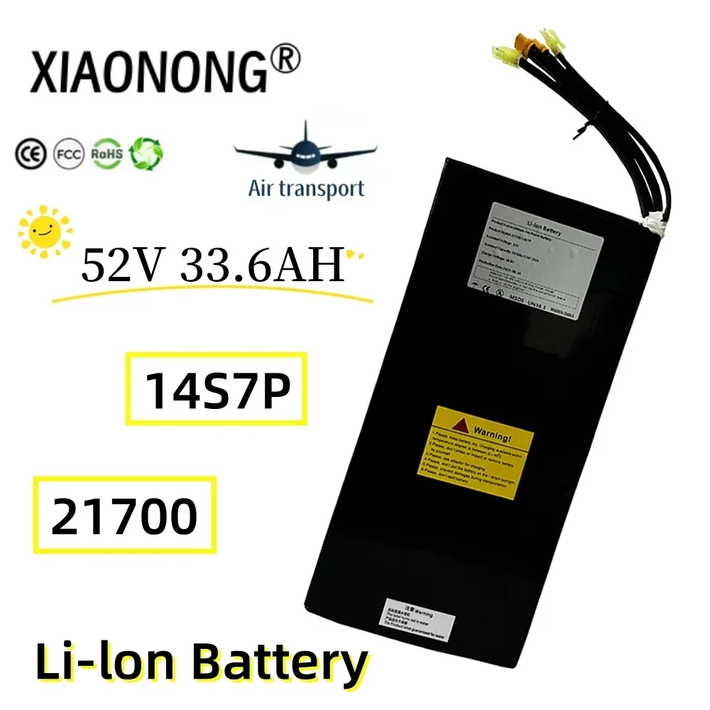 33.6Ah 21700 52V Ebike Battery High-quality Li-ion Battery Pack for 1000W 1500W 1750W Electric Bike Electric Scooter With BMS