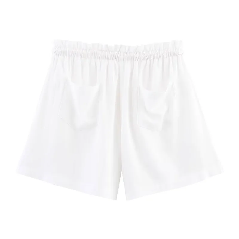 

Повседневные женские шорты из хлопково-льняной смеси с высокой талией, универсальные, удобные для фигуры, модные, для весеннего повседневного образа