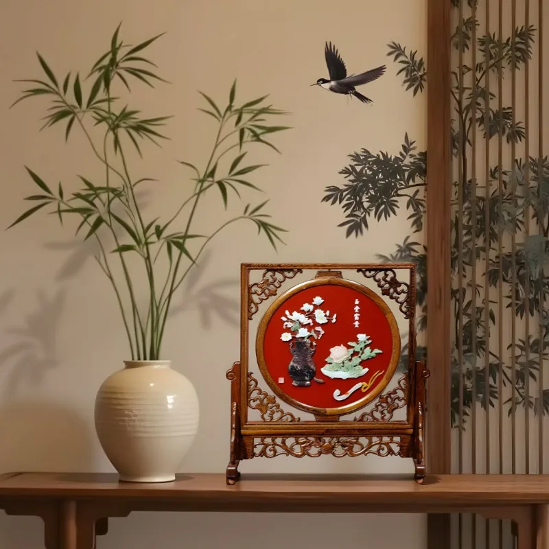 

Lacquer bone stone inlay, turntable screen desktop screen