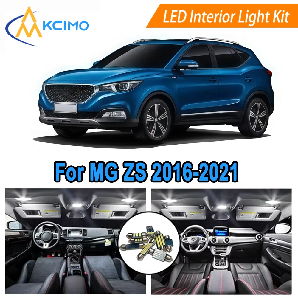 

Набор светодиодных внутренних лампочек премиум-класса для MG MG ZS 2016-2021, простая установка, ярко-белый/синий купольный дверной светильник с картой