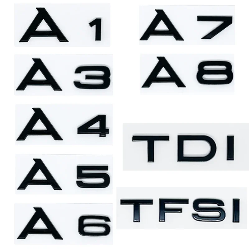 

3D ABS Black S Line A1 A3 A4 A5 A6 A7 A8 TDI TFSI Logo Emblem Auto Badge Trunk Decal For Car Fender Sticker Accessories