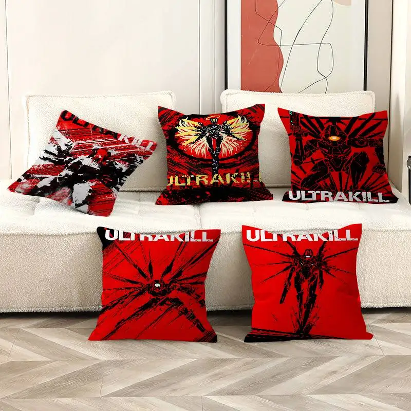 STEAM GAME U-ULTRAKILL Pillow Cover for Bedroom Room and Living Room Sofa Decorative Cushion Cover