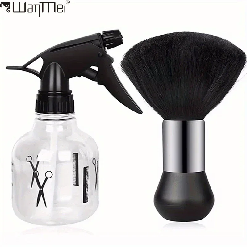 WANMEI Barber Hairdresser Water Sprayer Set Barbershop Hairdressing Neck Duster Cleaning Brush Professional Hair Styling Tool
