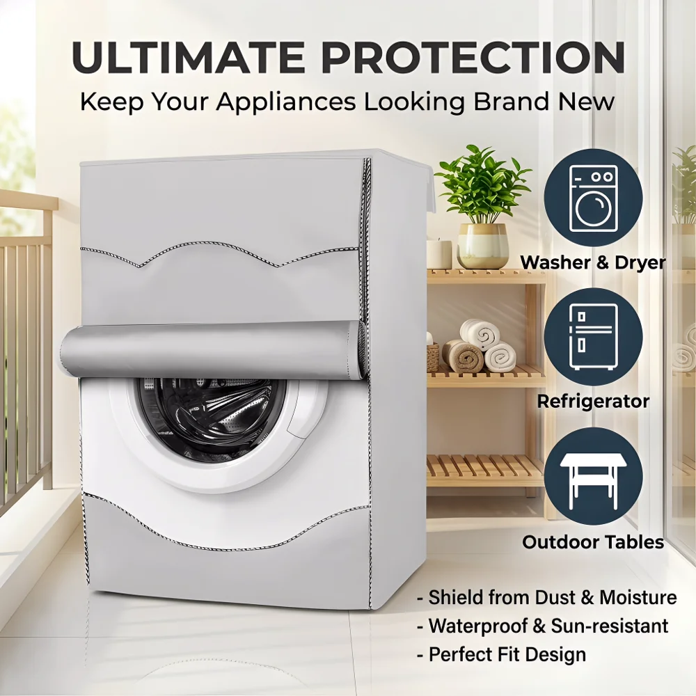 4 size washer-dryer cover Washing machine cover Polyester waterproof front load sunblock laundry silver coated dust cover