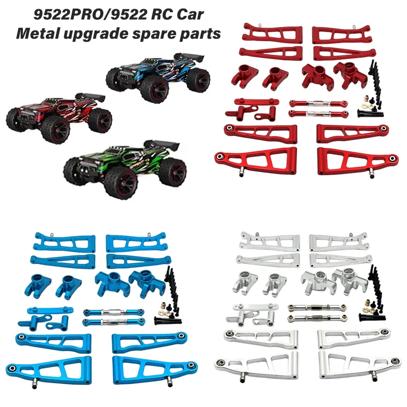 9522PRO 1/16 RC Spare Parts Metal Upgrade Kit Metal Shock Absorber Front Rear Steering Cups Swing Arm Steering Device Pull Rod