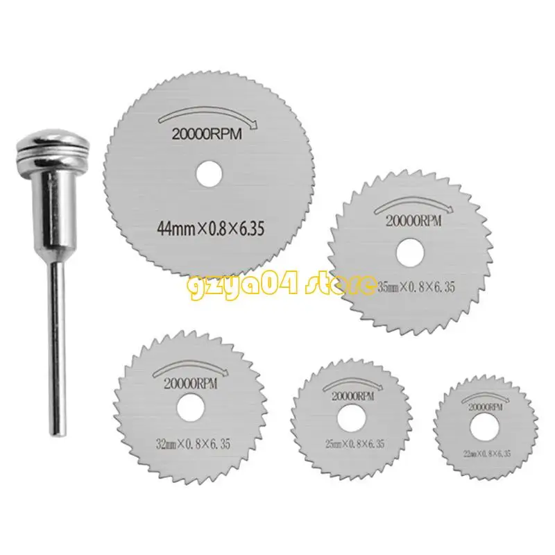 K3KD 6pcs HSS Ротационный круглый режущий диск подходит для бурового и деревообрабатывающего пластикового металлического DIY