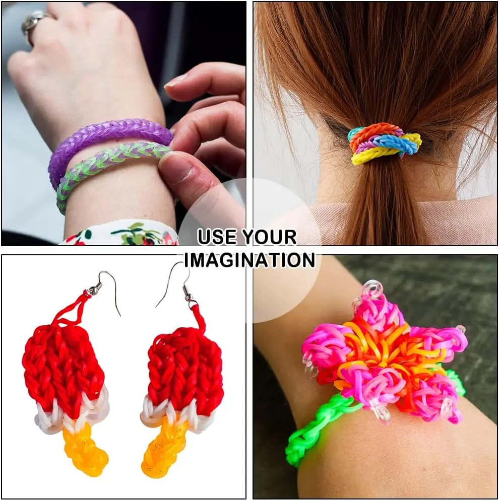 Features Colorful Rubber Bands DIY Craft Bracelet Kit Great Gift for Kids to Promote Fine Motor Skills Rubberband Bracelet Makin