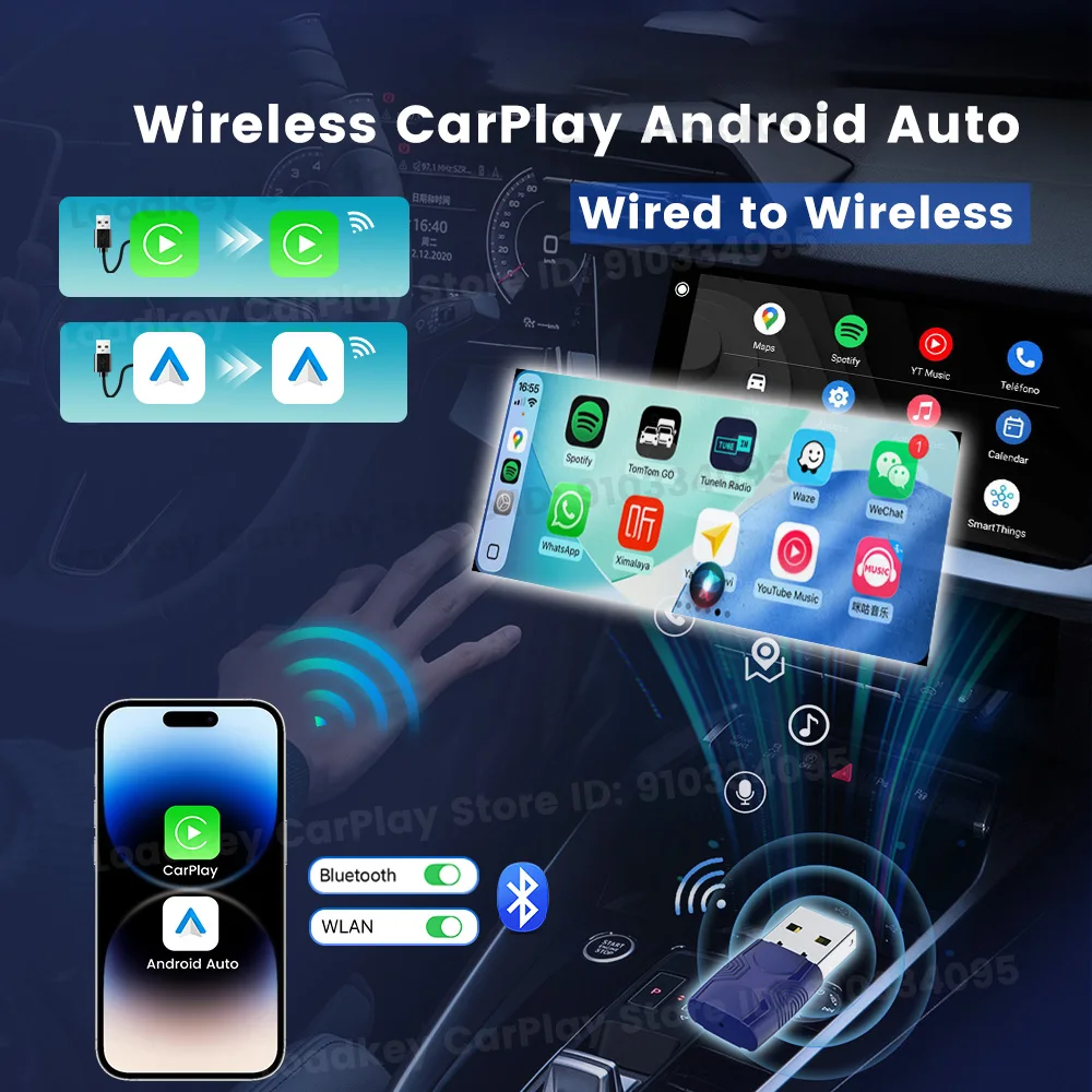 CarlinKit Mini Ultra 2 Wireless Adapter Wireless CarPlay Android Auto For OEM Car Plug & Play 5G WiFi Bluetooth Auto Connection