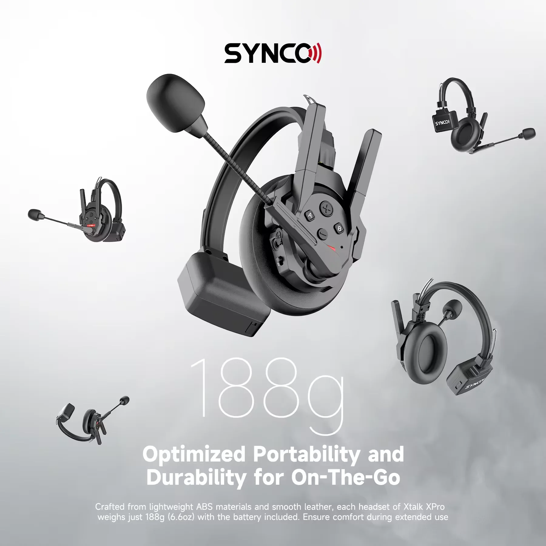 Synco Xtalk XPro X5 X9 X13 2.4G Full-Duplex Noise Cancelling Wireless Calling System Head Mounted Earphones Communication Device