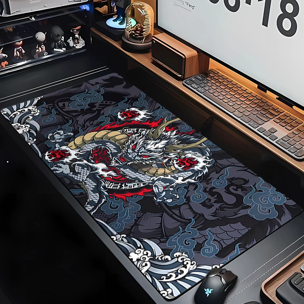 XXL PC Gamer Laptop Desk Mat Large Game Mouse Pad Japanese Dragon Gaming Accessories HD Print Office Computer Keyboard Mousepad