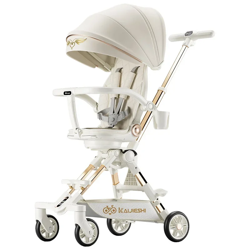 Kinderwagen 0-6 jaar oud, kan plat of slapen zitten, één klikcollectie voor kinderwagen