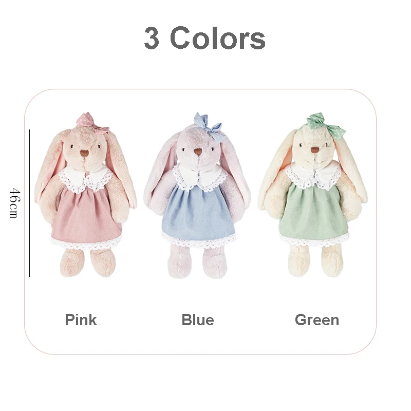 46cm Cute Skirt Fluffy Rabbit Plush Toy Soft Stuffed Animal Kids Bunny Sleeping Toys Lovely Cartoon Cuddle Dolls Children Friend