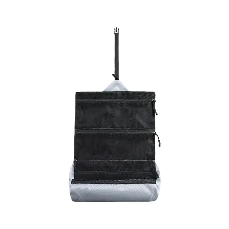 E8BD Space Saving Foldable Wash Bag For Travel Gear Organizers Water Resistant Fabric Separate Pockets Home Use Essential