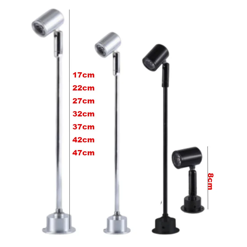 Mini Led Spotlight Rotatable Angle 3W Surface Mounted for Cabinet Showcase Terrarium Jewelry Lamp Ceiling Spot Lights