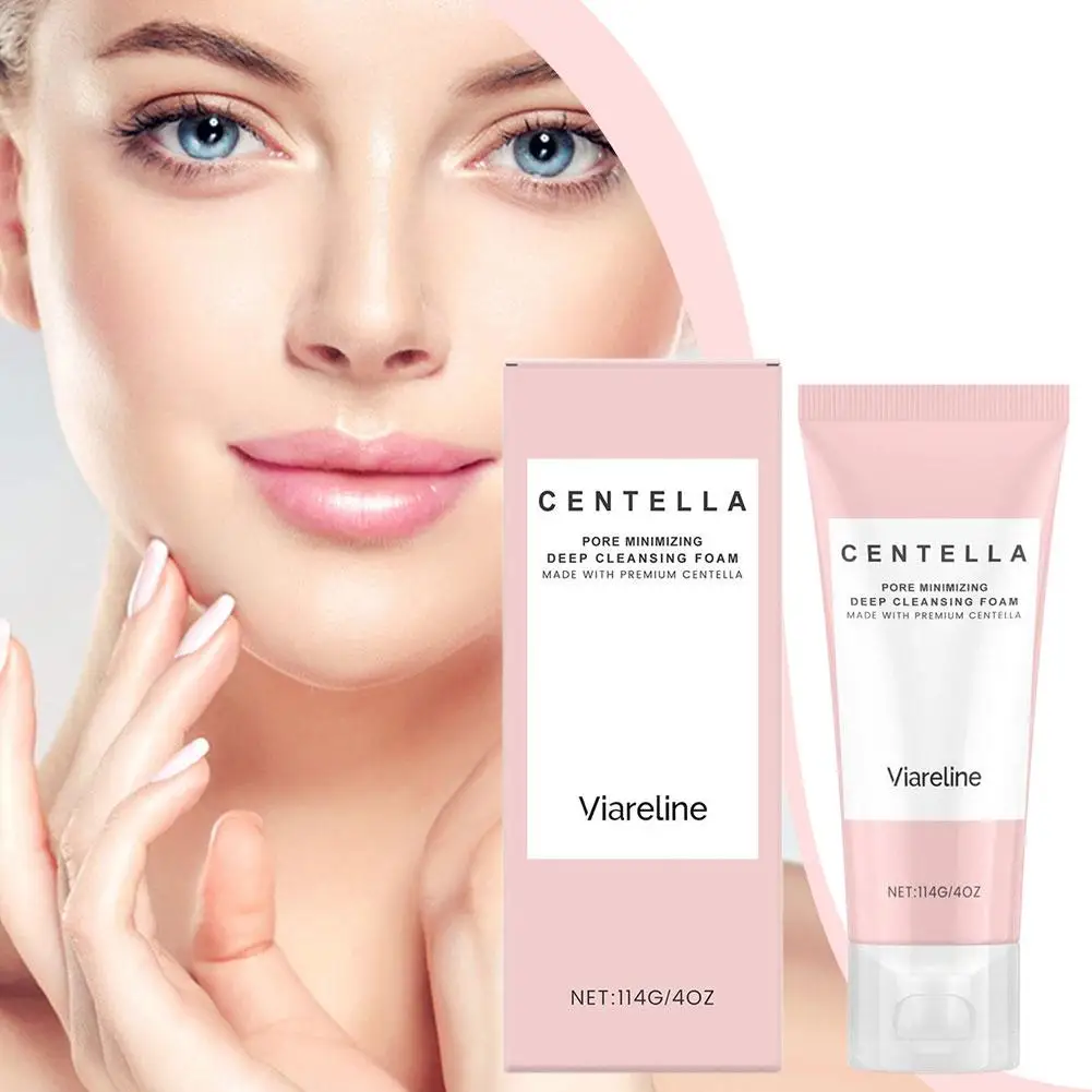 Centella Asiatica Deep Cleansing Foam Cleanser For Women Pore Shrinking Oil Control Barrier Repair Daily Facial Skin Care