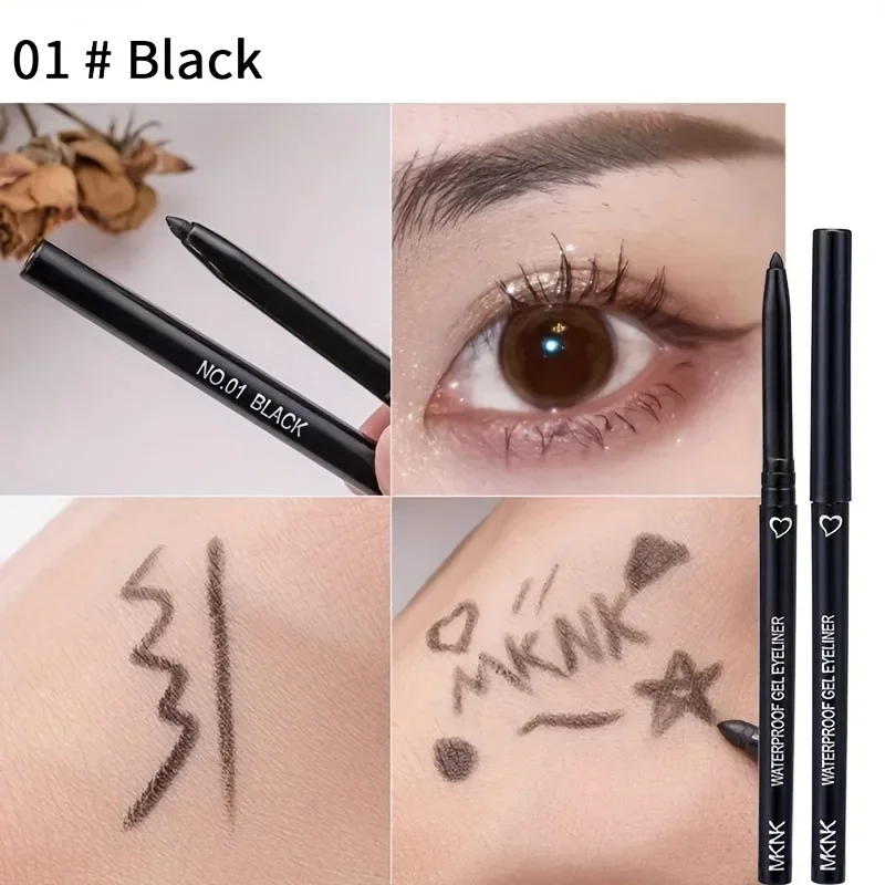 Suave à prova dwaterproof água delineador gel lápis azul marrom delineador macio fácil usar alto pigmento fosco corretivo caneta duradoura olhos maquiagem