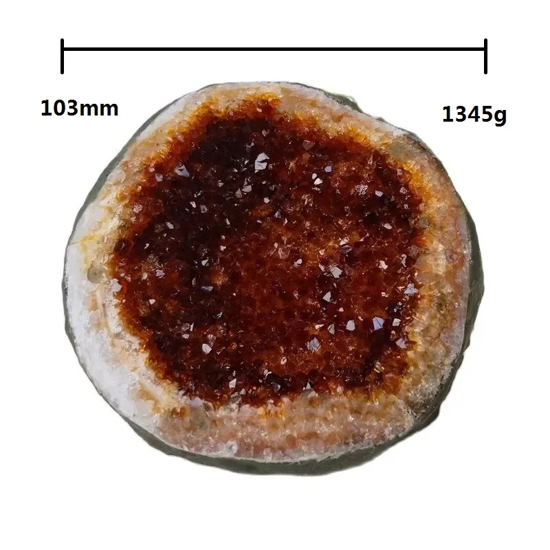 Natural Stone Brazil Citrine Geode Quartz Crystal Fund Sources Reiki Feng Shui Ornaments Display Money Drawing Desk Room Decor