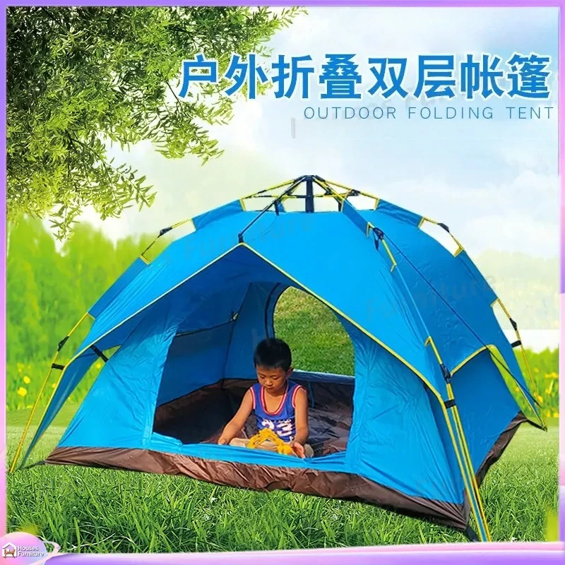 For Outdoor Camping Tent 3-4 Person Automatic Quick Open Double Layer Windproof Sunshade Travel Leisure Car Roof Top Tent