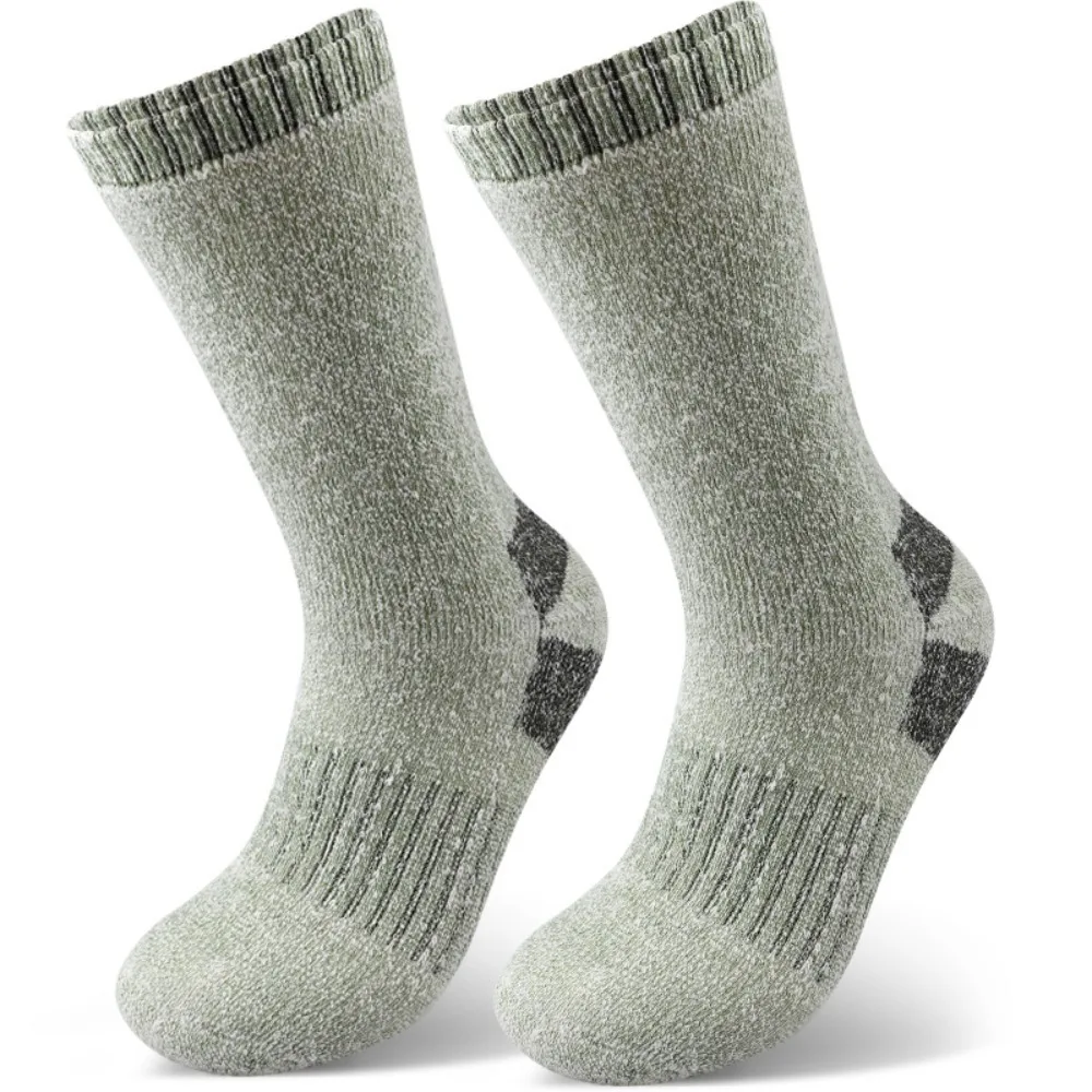 부드럽고 매우 두꺼운 남성용 양말, 따뜻한 중간 길이 겨울 양말, 플리스 안감 중간 종아리 양말 겨울용