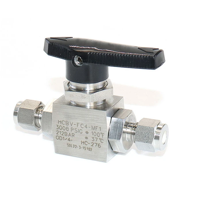 Straight Through Ball Valve HC-276 Double Card Sleeve High Pressure Ball Valve