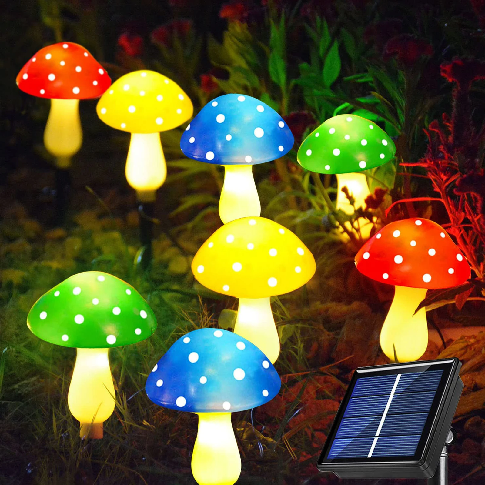 luzes-solares-em-forma-de-cogumelo-a-prova-d'Agua-para-decoracao-externa-8-luzes-solares-em-forma-de-cogumelo-para-jardim-caminho-paisagismo-e-pascoa