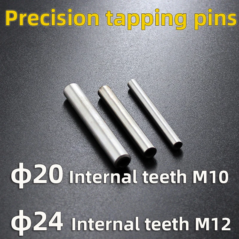 Diameter 20mm24mm benang dalam M10M12 Pin penyadap presisi dengan ulir Pin pemasangan benang silinder panjang Pin Length