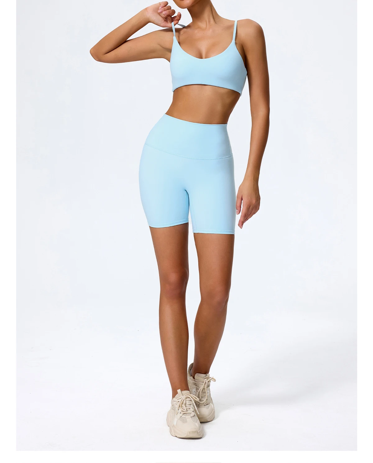 Ctenkevet Sommer Neu Damen U-förmiger Bandeau-Sport-BH für Fitness, Yoga und Workout – Rückenfreies Crop-Top für Frauen – Detail 14