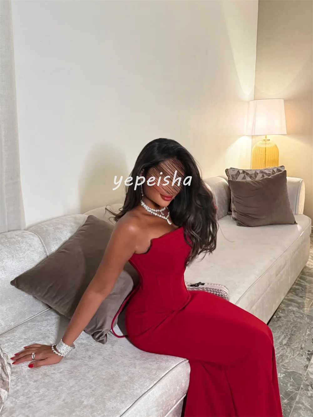 Customized Simple Exquisite Jersey Pleat Mermaid Off-the-shoulder Long Dresses Bespoke Occasion Dresses Sizes Available Fashion