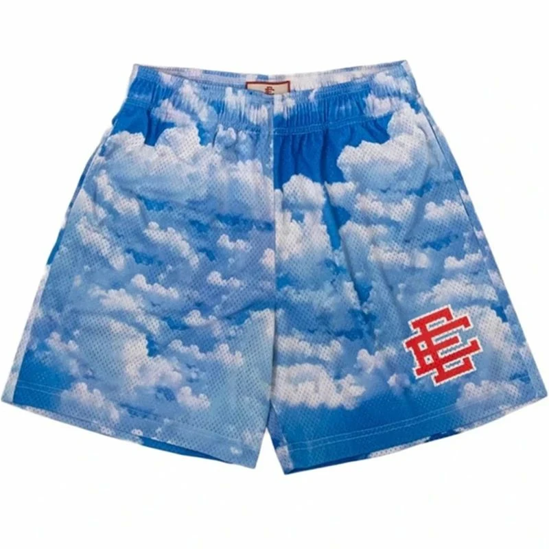 New Summer Eric Emanuel EE Basic Mesh Short Classic Floral Printed Gym Shorts Men\'s Gym Basketball Sports Beach Shorts