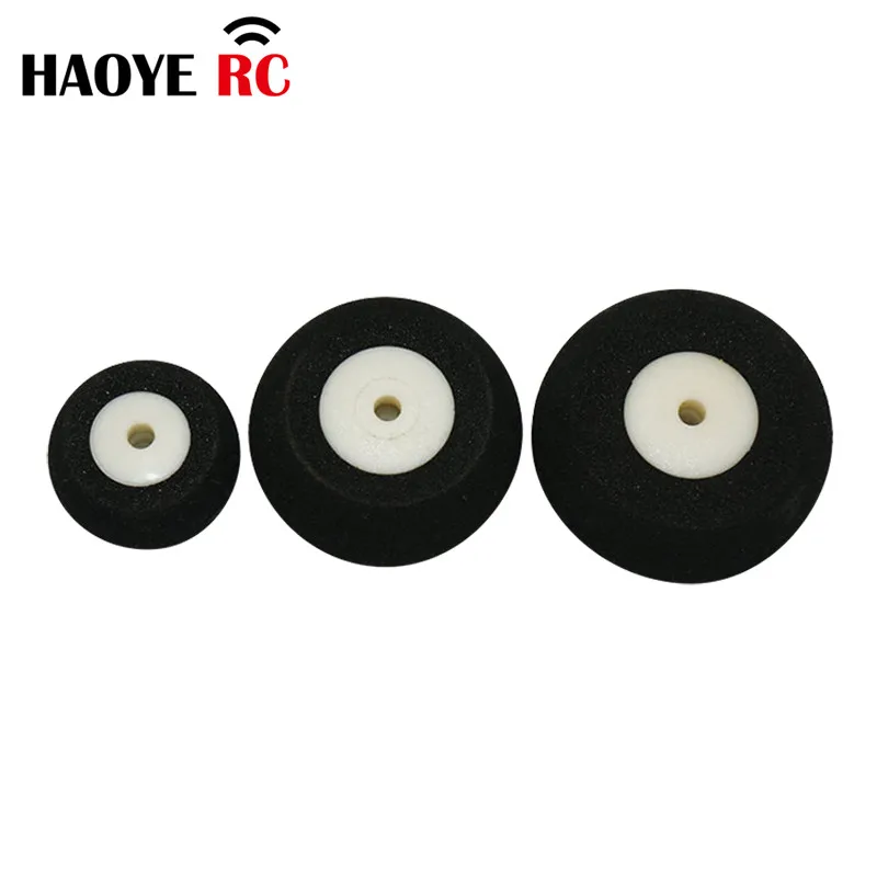 Haoye 2 Pcs/Lot Mini Tail Wheels Sponge Tire Color Black And White For RC Aircraft Model Accessories Dia16-30mm