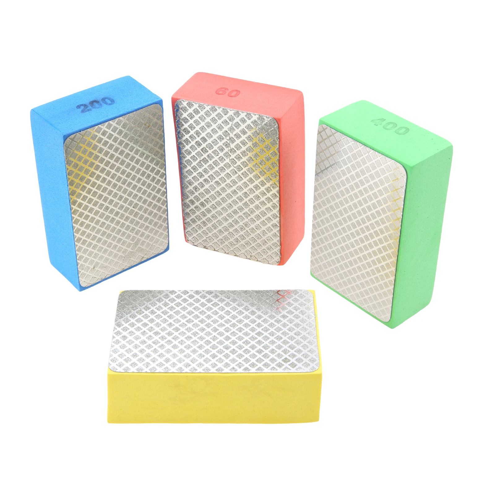 4PCS 94x60x31mm Diamond Hand Polishing Pads For Granite Glass Metal Wood Tile Ceramics Stone Both Dry and Wet Polishing