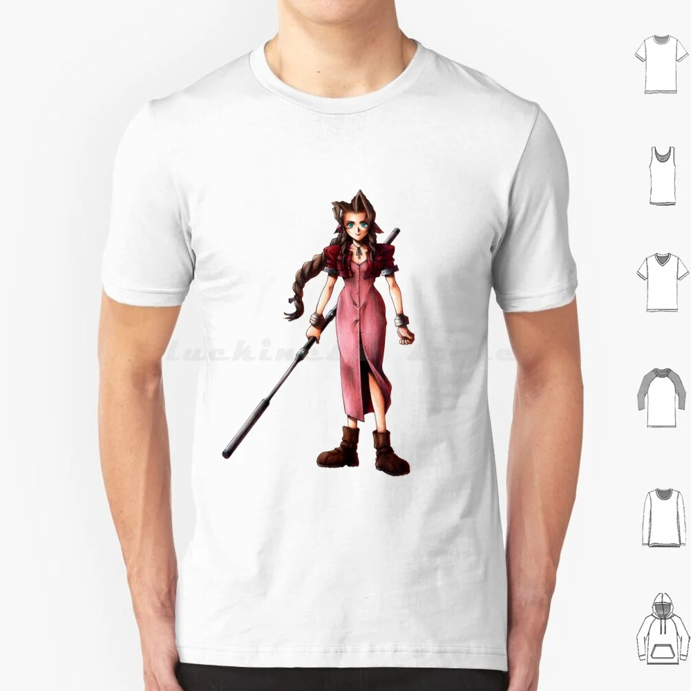 Final Fantasy Vii-Aerith T Shirt Big Size 100% Cotton Tifa Lockhart Tifa Lockhart Cloud Strife Cloud Strife Kuraudo Sutoraifu