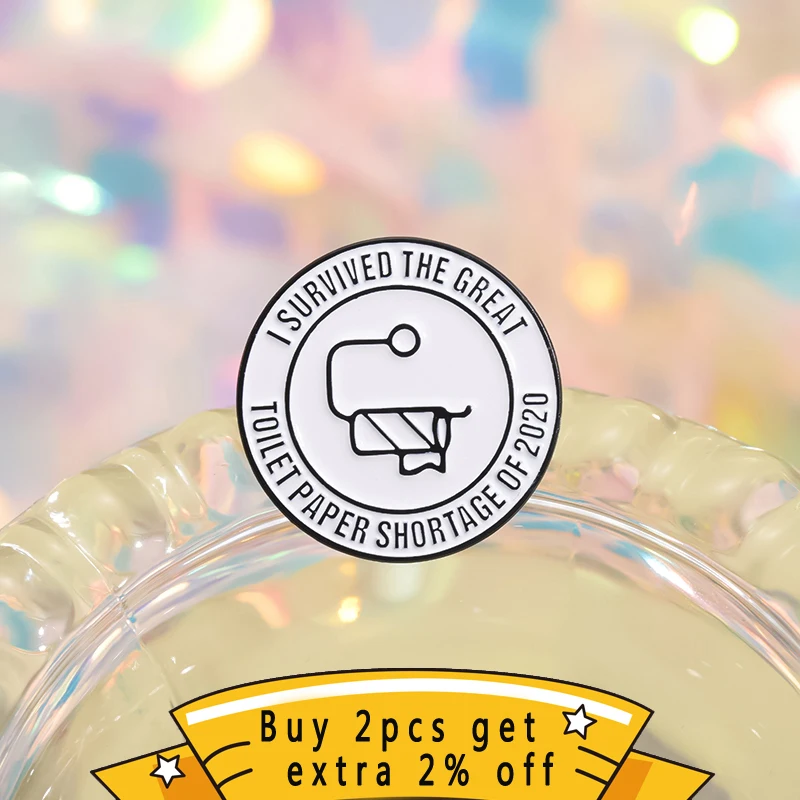 نجت من دبابيس ورق التواليت نهاية العالم ، ونقلت ورق لفة لطيف ، دبابيس المينا ، شارات طية صدر السترة ، هدية المجوهرات الفكاهية #2