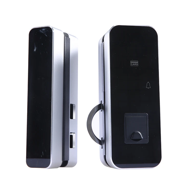 Remote control electronic access control office glass door fingerprint lock single & double door no hole password smart lock