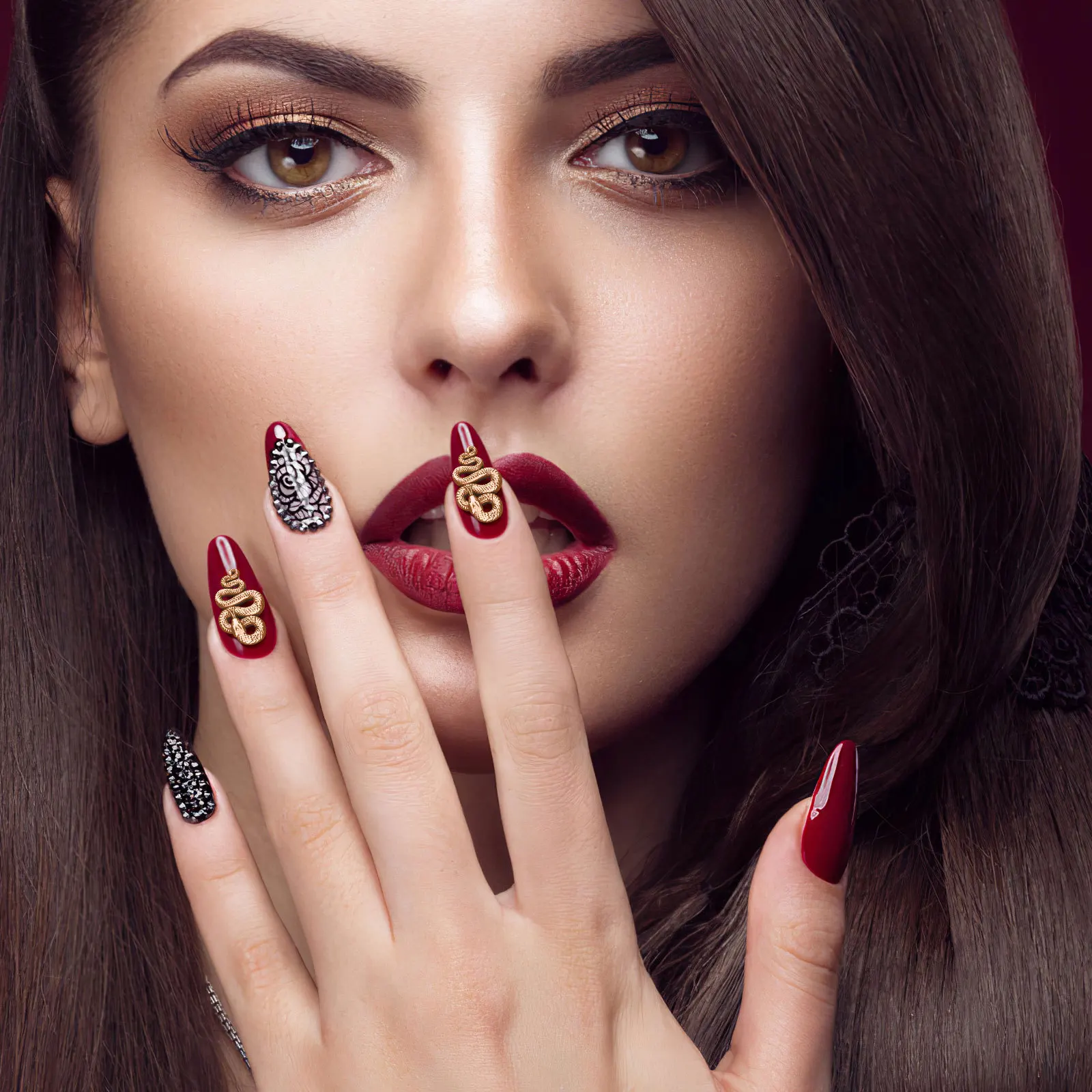 

2Pcs Silicone Nail Decoration Mold 3D Embossed Pattern Flexible Non-Deform for DIY Nail Art Decor Manicure Stamping Plates