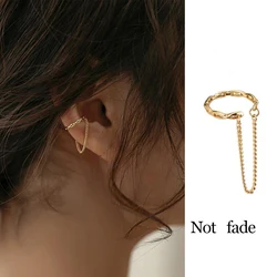 1 PC  Punk Ear Clip Long Tassel Earrings for Women Zircon Ear Cuff Earring Ear Line Fashion Jewelry Gift