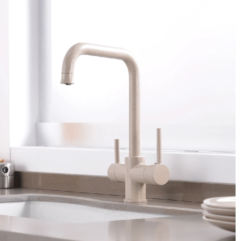 Kitchen three-in-one faucet Dual-control hot and cold water purification faucet 360° rotationceramic valve core