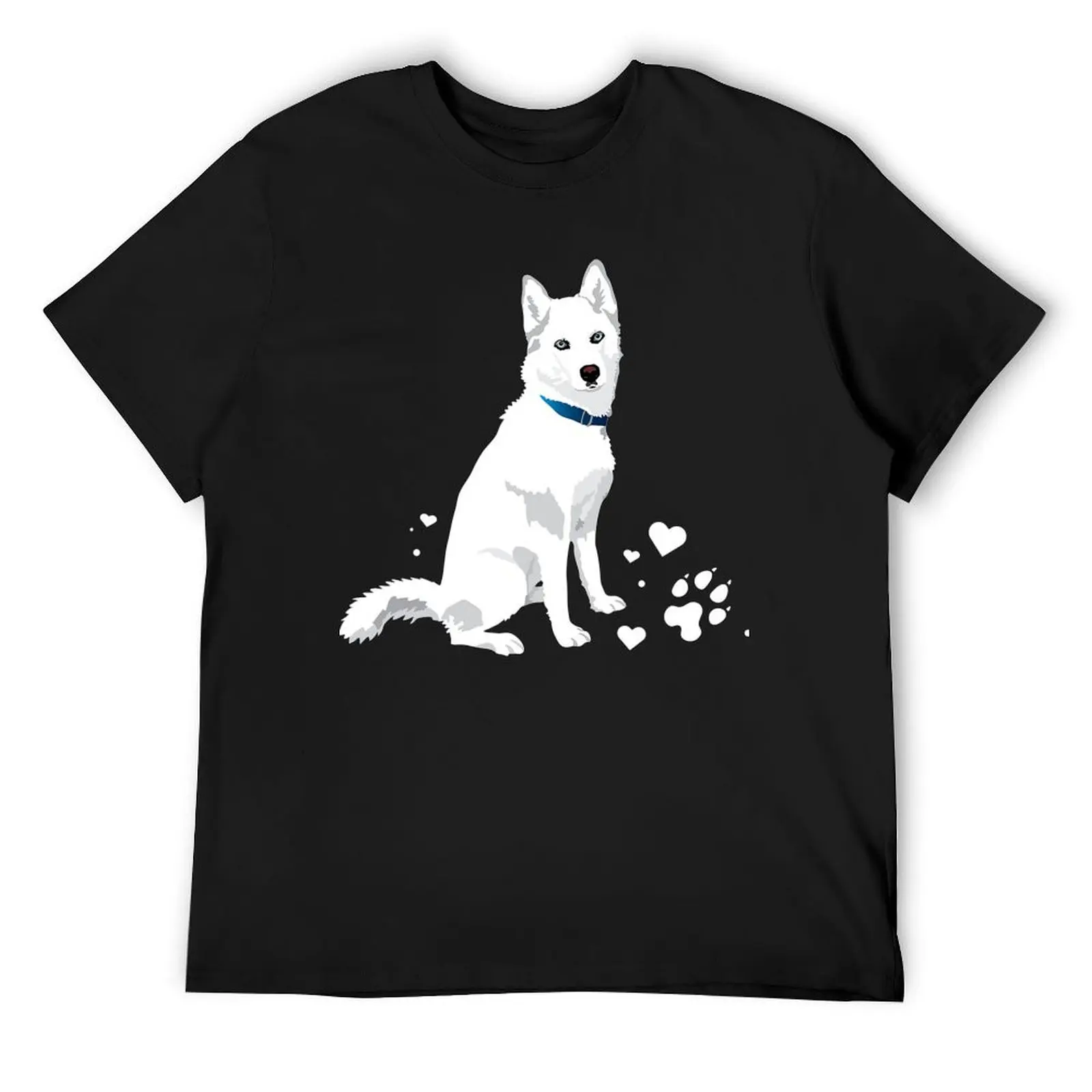 cute white Siberian Husky - sweet white Snow dog T-Shirt designer shirts oversized t shirt boys animal print tshirts for men