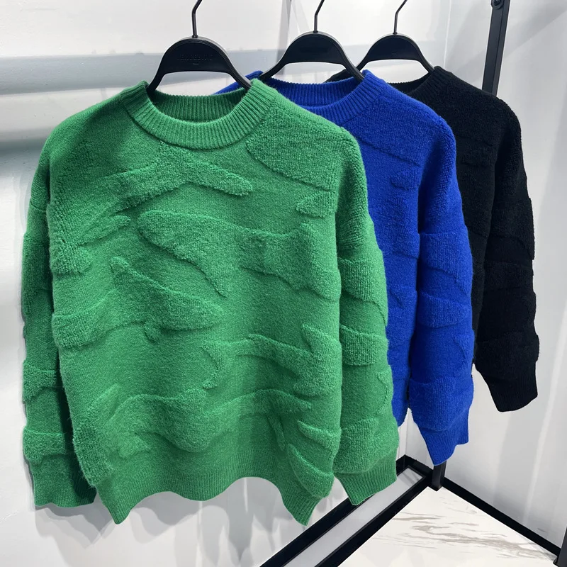 New 2022 Luxury Gentleman Cotton Classic whale Casual Sweaters Pullovers Asian Size Homme Thicken High Quality Drake #A495