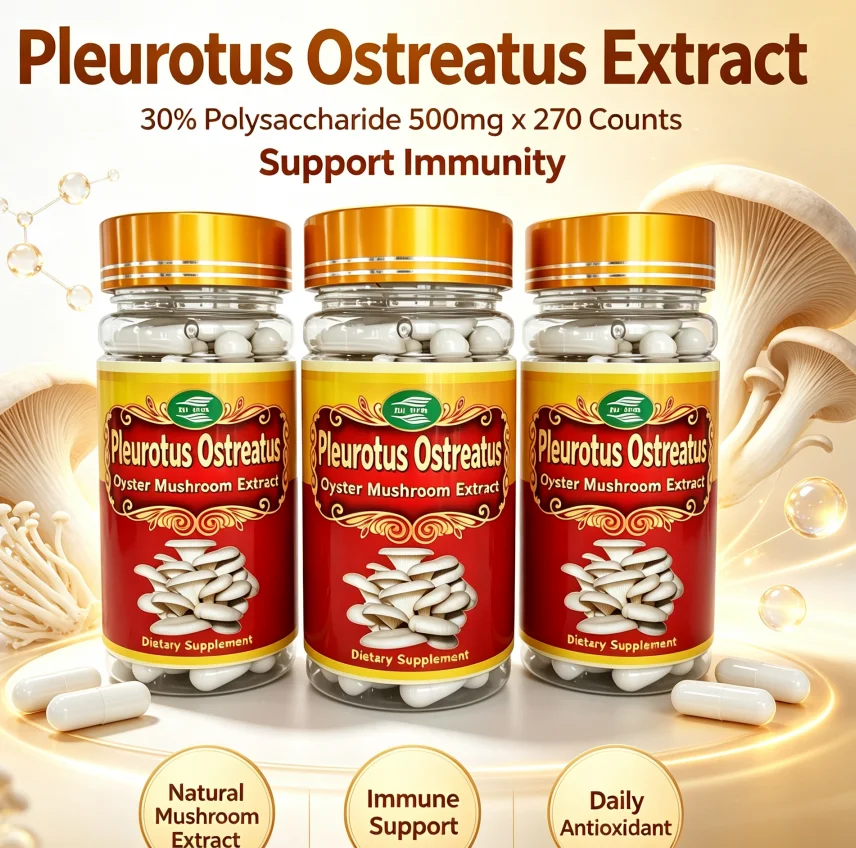 3Bottles Pleurotus Ostreatus Extract 30% Polysaccharide 500mg x 270Counts