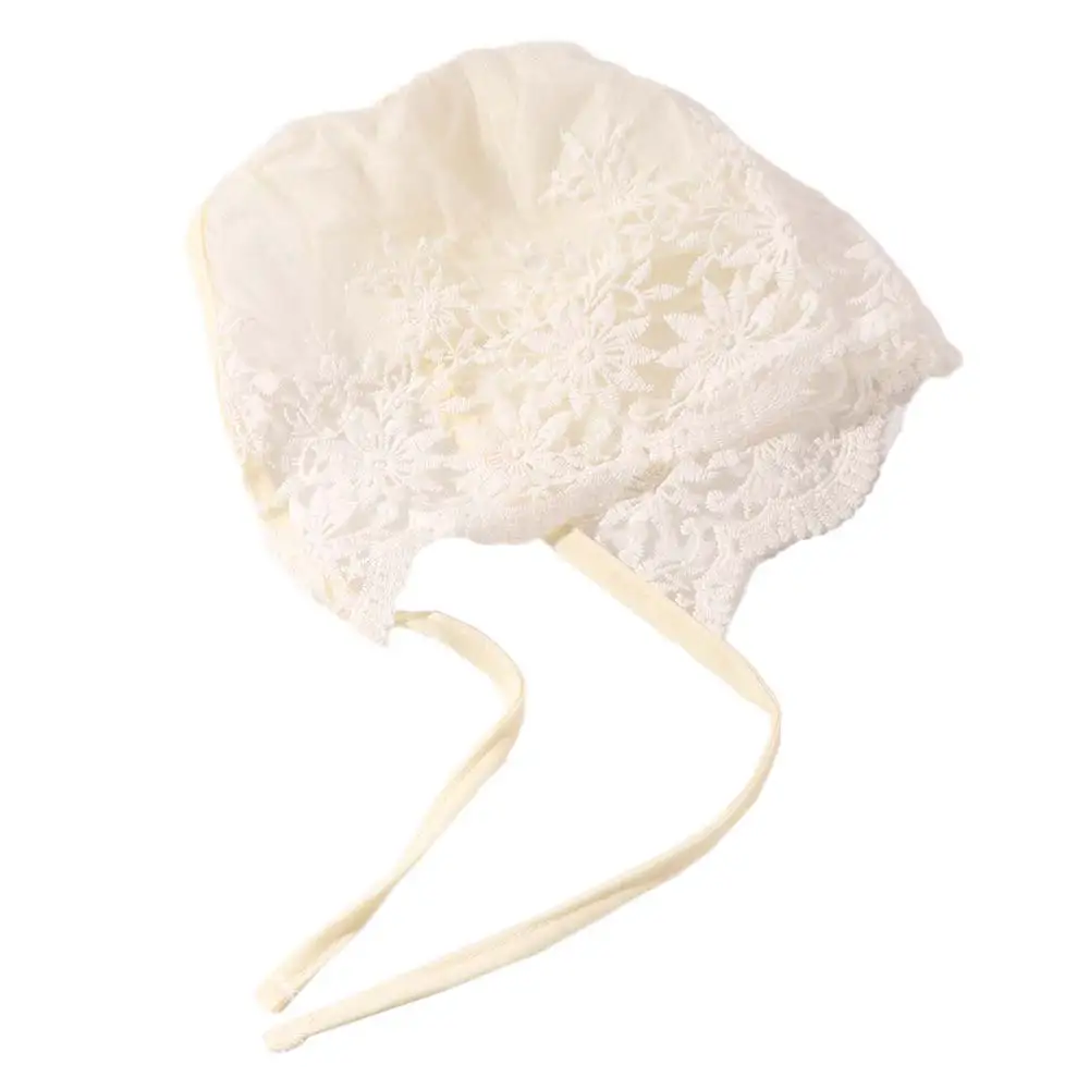 

Korean Embroidery Baby Lace Hat Flower White Infant Lace Hat Princess Breathable Girl Bonnet Cap Photography Props