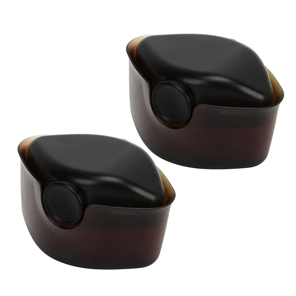 2PCS Soft And Dense Foundation Makeup Brush Artificial Fiber Protective Caps Sunscreen Brush Black Color Portable