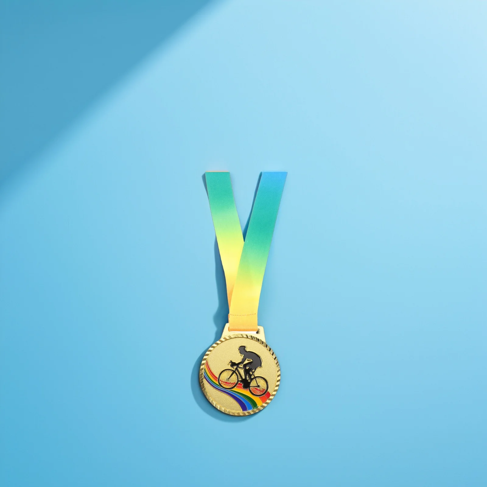 1pc Cycling Champion Medals Zinc Alloy Gold Medal For Bike Racing Awards Sports Achievement Trophy Cycling Event