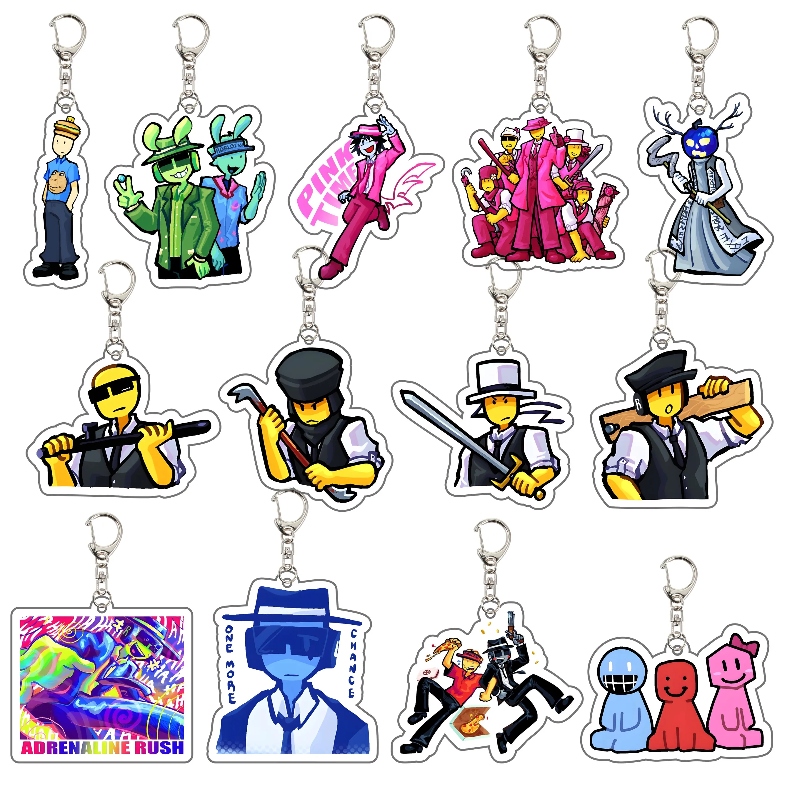 

Forsaken-guest 1337 Noob Shedletsky Acrylic Keychains Charm Keyrings Chain Bag Accessories Jewelry Fans Friends Game Collection