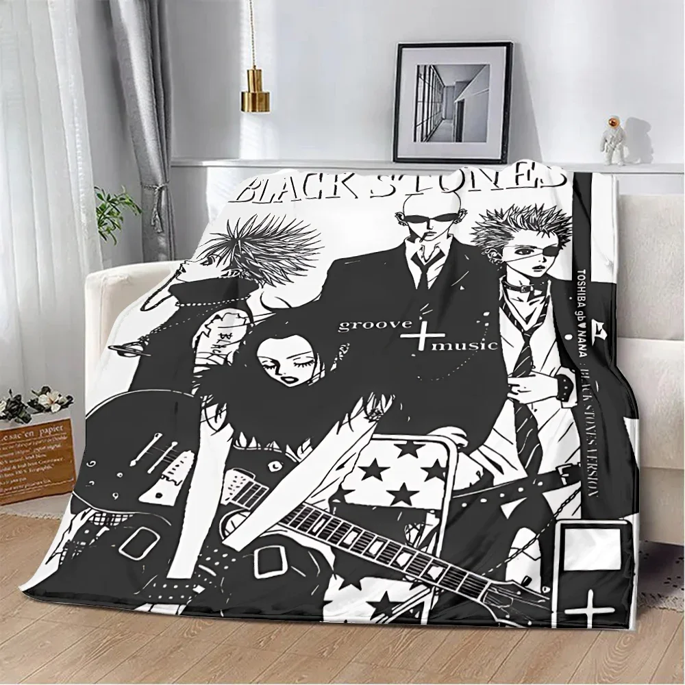 Anime Mädchen Nana Flanelldecke, 3D-gedruckte Picknickdecken, warm, weich und bequem, Überwurfdecke, Zuhause, Reisen, Geburtstagsgeschenk