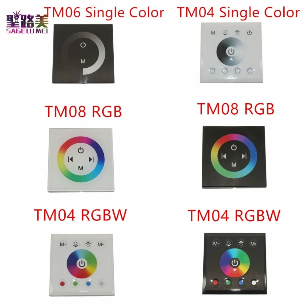 TM04 TM06 TM08 86 Type wall switch Touch Panel Controller RGB RGBW single color CCT LED Strip Controller Dimmer DC12V-24V