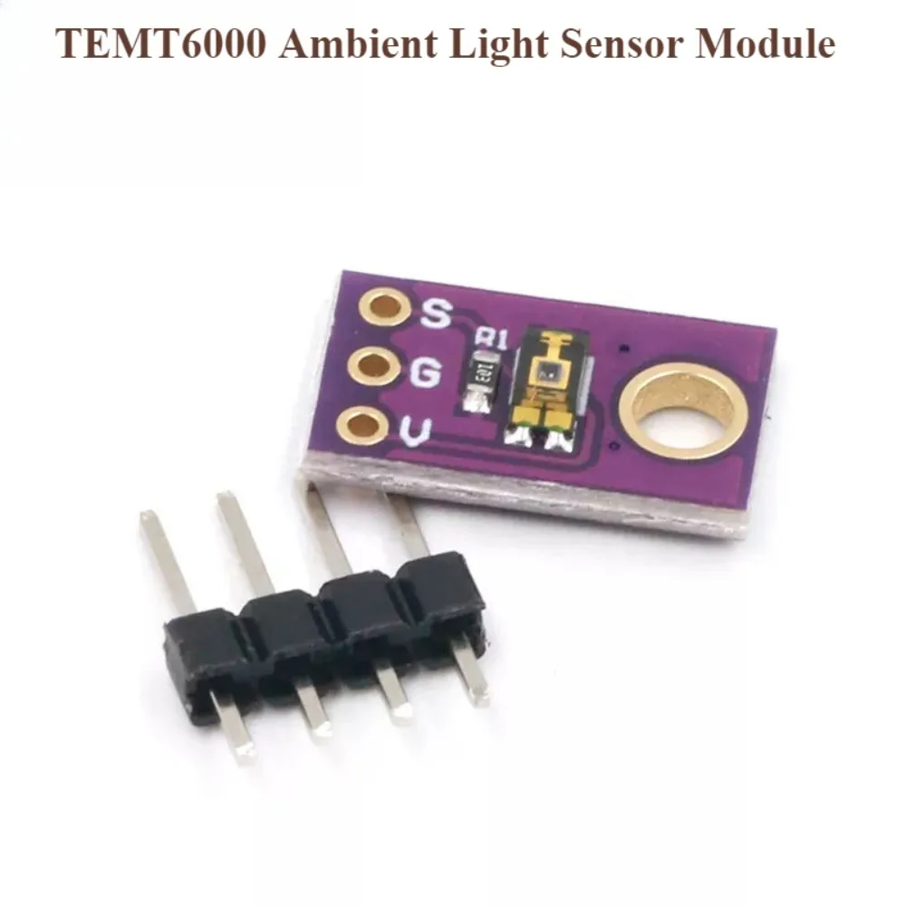 

TEMT6000 Ambient Light Sensor Module Analog Output for Arduino, Replace Photoresistor for Smart Home LED Control, Robotics Light