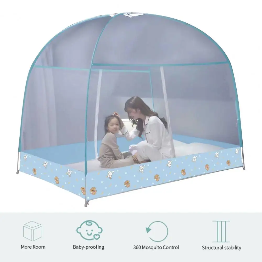 Zipper Design Mosquito Net Premium Foldable Mosquito Net Tent Quick Zipper Closure Full Enclosure for Bed Ultimate Anti-mosquito