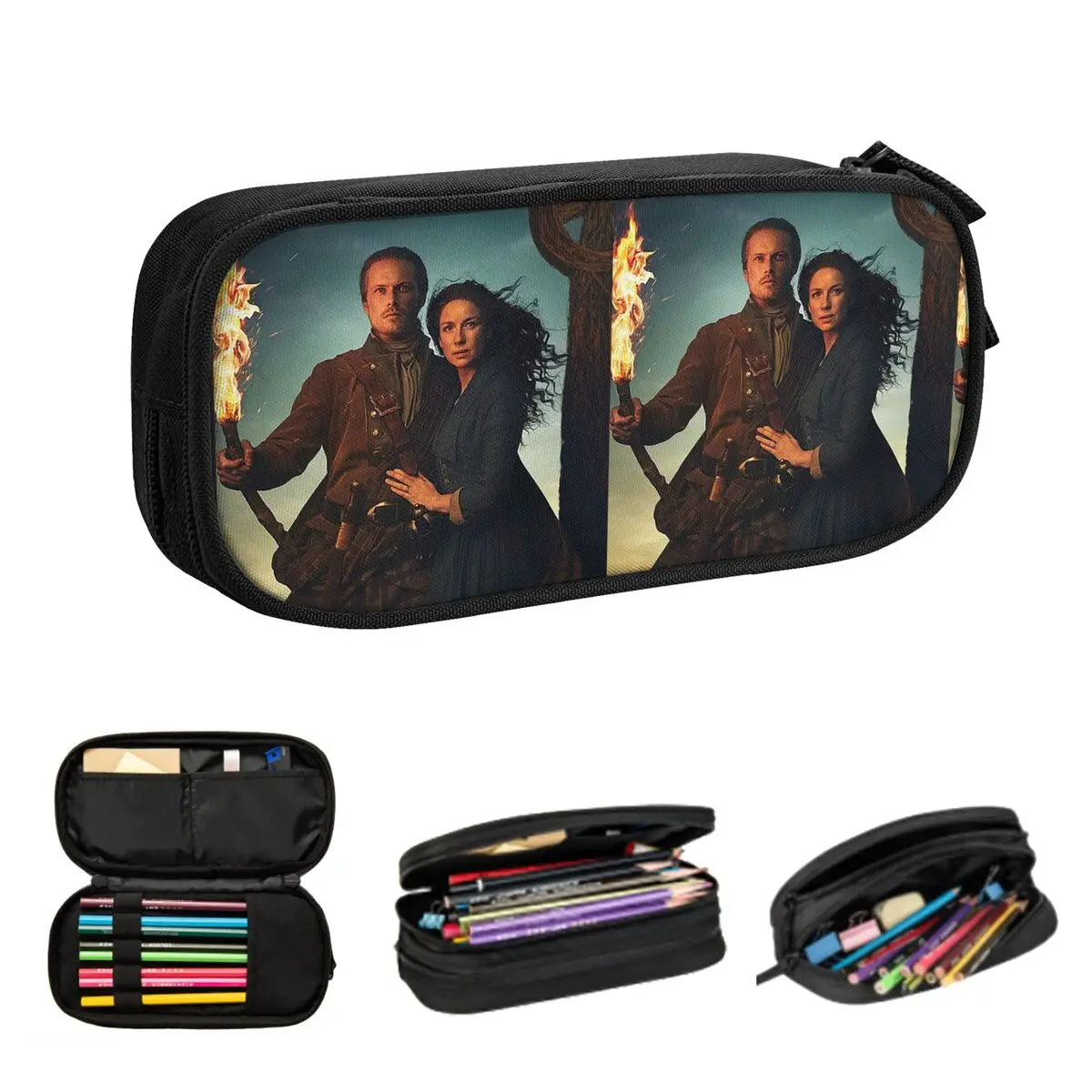 

Jamie Fraser Outlander Pencil Cases for Students School Pen Box Pencil Bag Large Storage Pencil Pouch